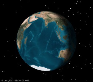 View of Earth at LOI (click to zoom)